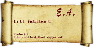 Ertl Adalbert névjegykártya